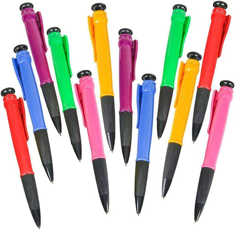  12 Pieces Shuttle Pens Retractable 4 In 1 Neon Colored Pens  with Keychain, Multi-color Nurses Ballpoint Pens for School Projects,  Stocking Stuffing, Party Favor, Students Children Presents, 2 Designs :  Office Products