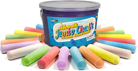 S&S Worldwide Giant Box of Jumbo Sidewalk Chalk, 126 Pieces, 9 Colors -  Bulk Set Color Splash Outdoor Colored Chalk for Kids and Toddlers Ages 3+