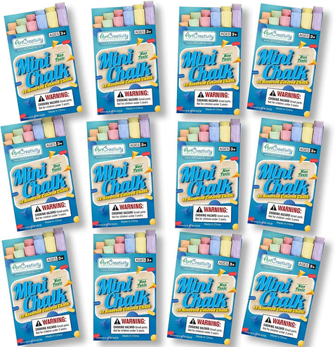 Chalk City Sidewalk Chalk, 52 Count, 12 Colors, Jumbo Chalk, Non-Toxic, Washable, Art Set