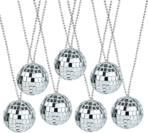 4 Mirror Disco Ball, Set of 2, Silver Disco Balls with Hanging String ·  Art Creativity