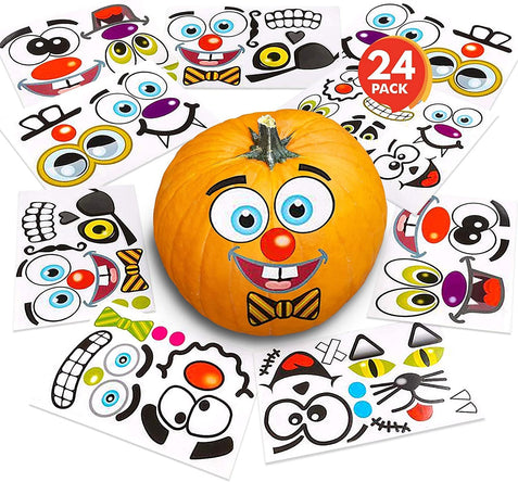 Halloween Pumpkin Decorating Stickers - 24 Large Sheets - Jack-o