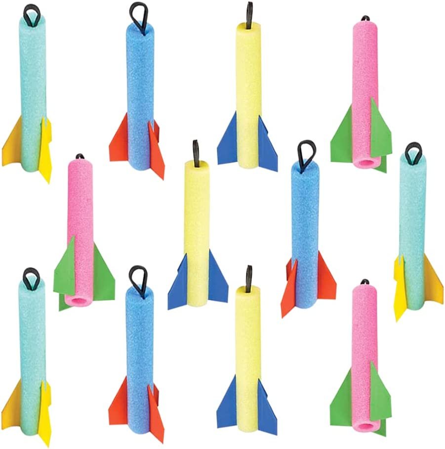 Jumbo Foam Finger Rockets, Pack of 12, Slingshot Flying Rocket