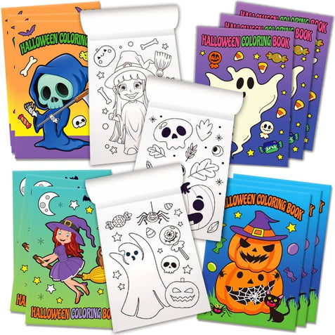 Halloween Coloring Books for Kids - Pack of 12-5es x 7es Mini