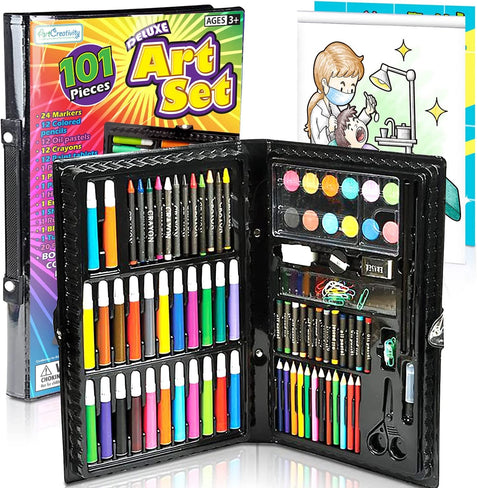  SRMI 45Pcs Kids Paint Set Art Set for Girls Ages 8-12