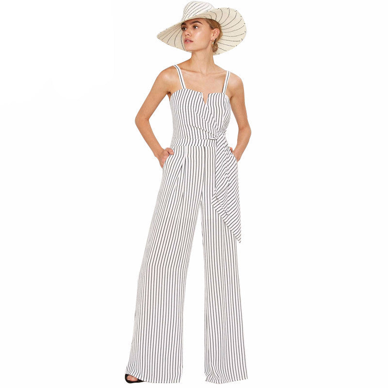 Sam White Striped Pants Playsuit – Lobby