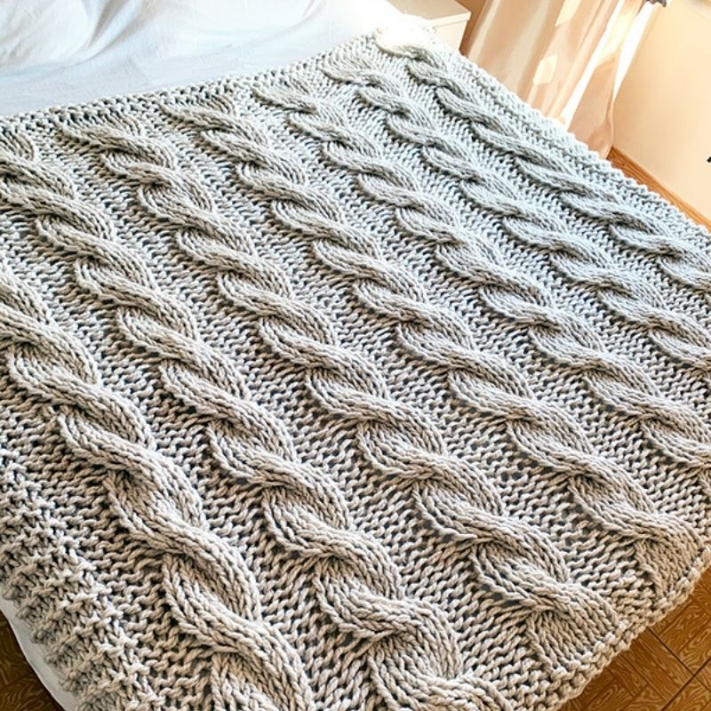 Chunky Knit Throw Blanket Pattern – Handy Little Me Shop