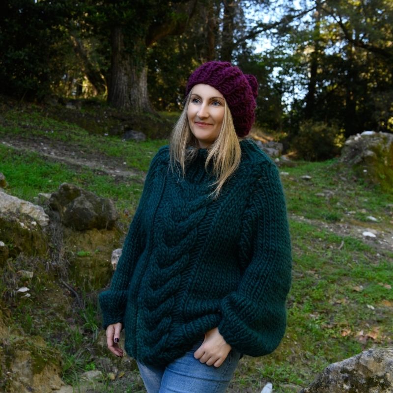 Oversized Chunky Knit Sweater Pattern - Handy Little Me