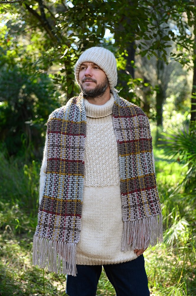 Fraser Tartan Shawl Knitting Pattern - Handy Little Me