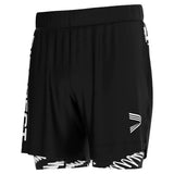 Men's Double Shorts Black-white Graffiti Liner Sizes