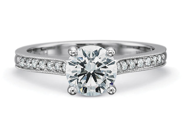 Precision Set Flush Fit Channel Set Diamond Engagement Ring Platinum: +$540