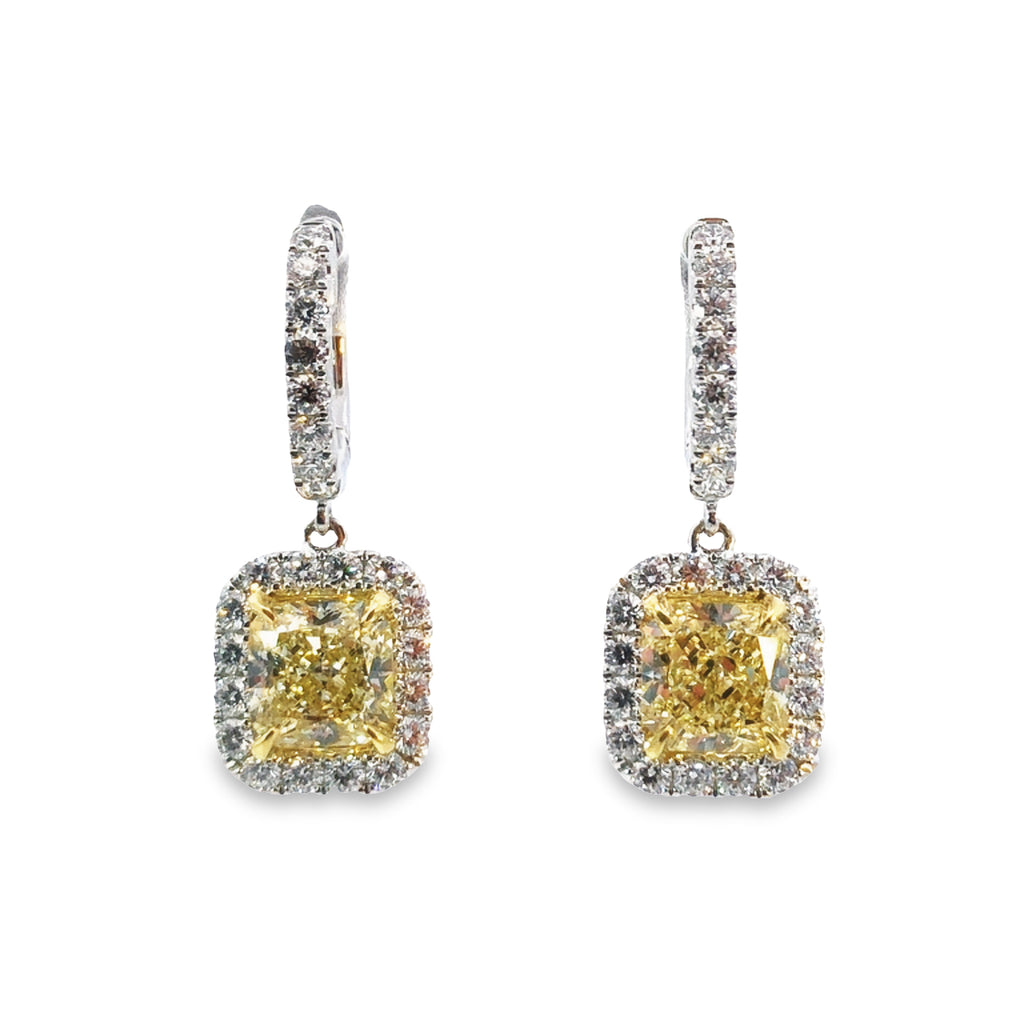 Gold, 1.00ct Yellow Diamond And Diamond Drop Earrings Available