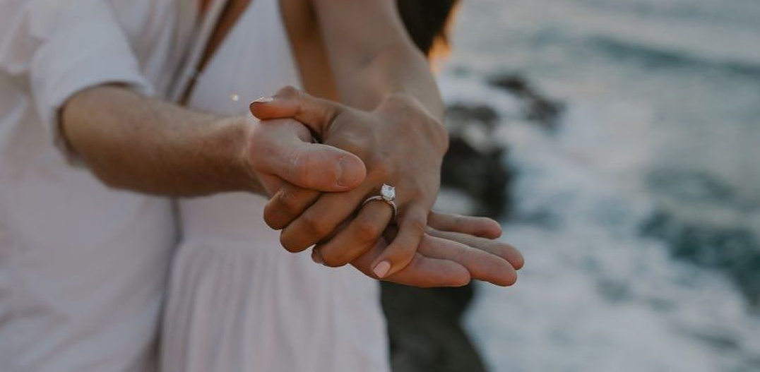 Diamond Ring Proposal on a Beach