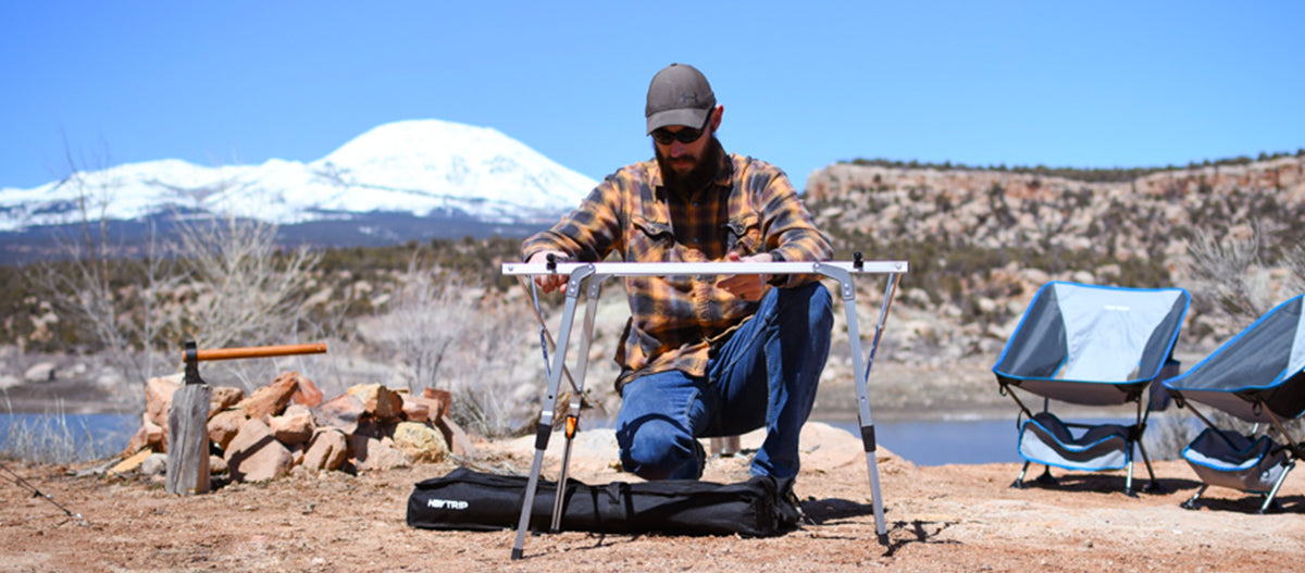 PRE-SALE! HEYTRIP® Folding Camping Table Adjustable Height Picnic Table