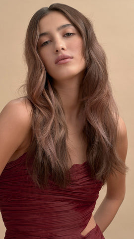 This is a photo from Oway America showcasing a model with Oway hair color after the treatment. This image is used in the Ippodaro Natural Salon blog post titled, “The Reason Behind the 5-6 Week Rule For Color Maintenance”.