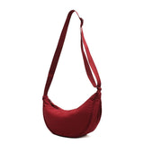Ualways18 Solid Color Women's Nylon Hobos Messenger Bags Vintage Female Girls Purse Cloth Shoulder Bag Simple Ladies Messenger Bag Handbag