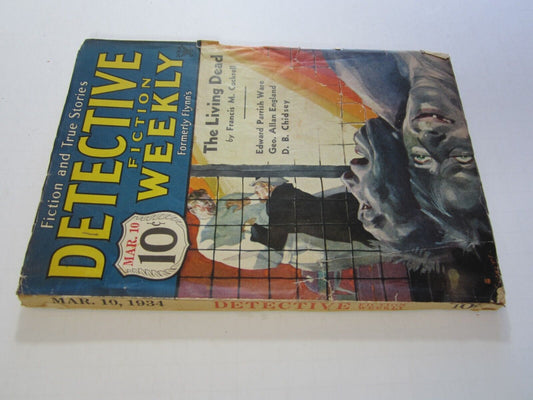 Detective Fiction Weekly v.83 #2, Mar. 10, 1934 VG  Creepy Living Dead Cover!