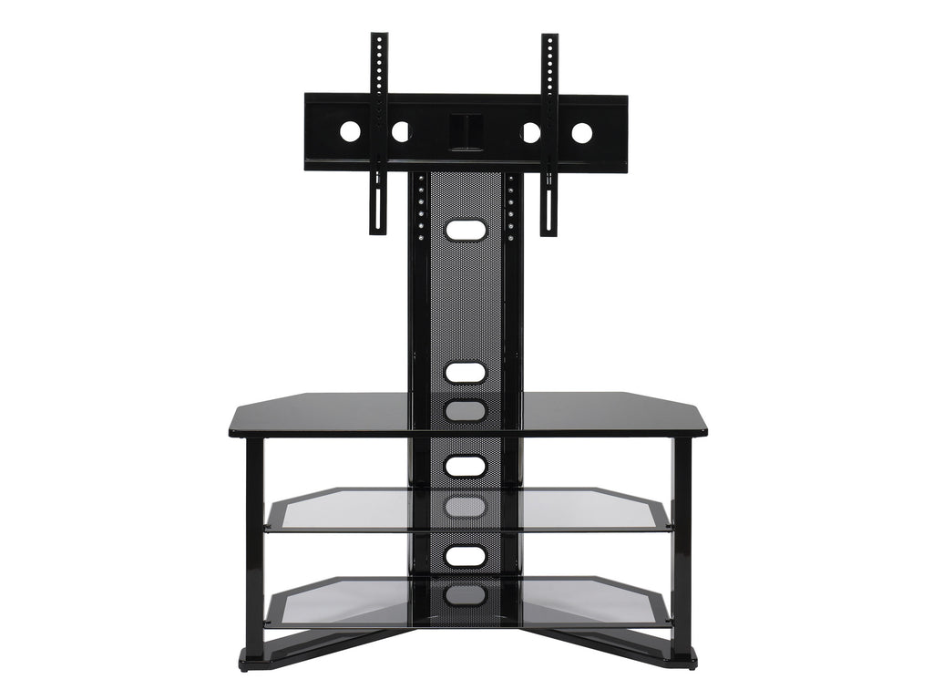 clear glass tv stand with mount