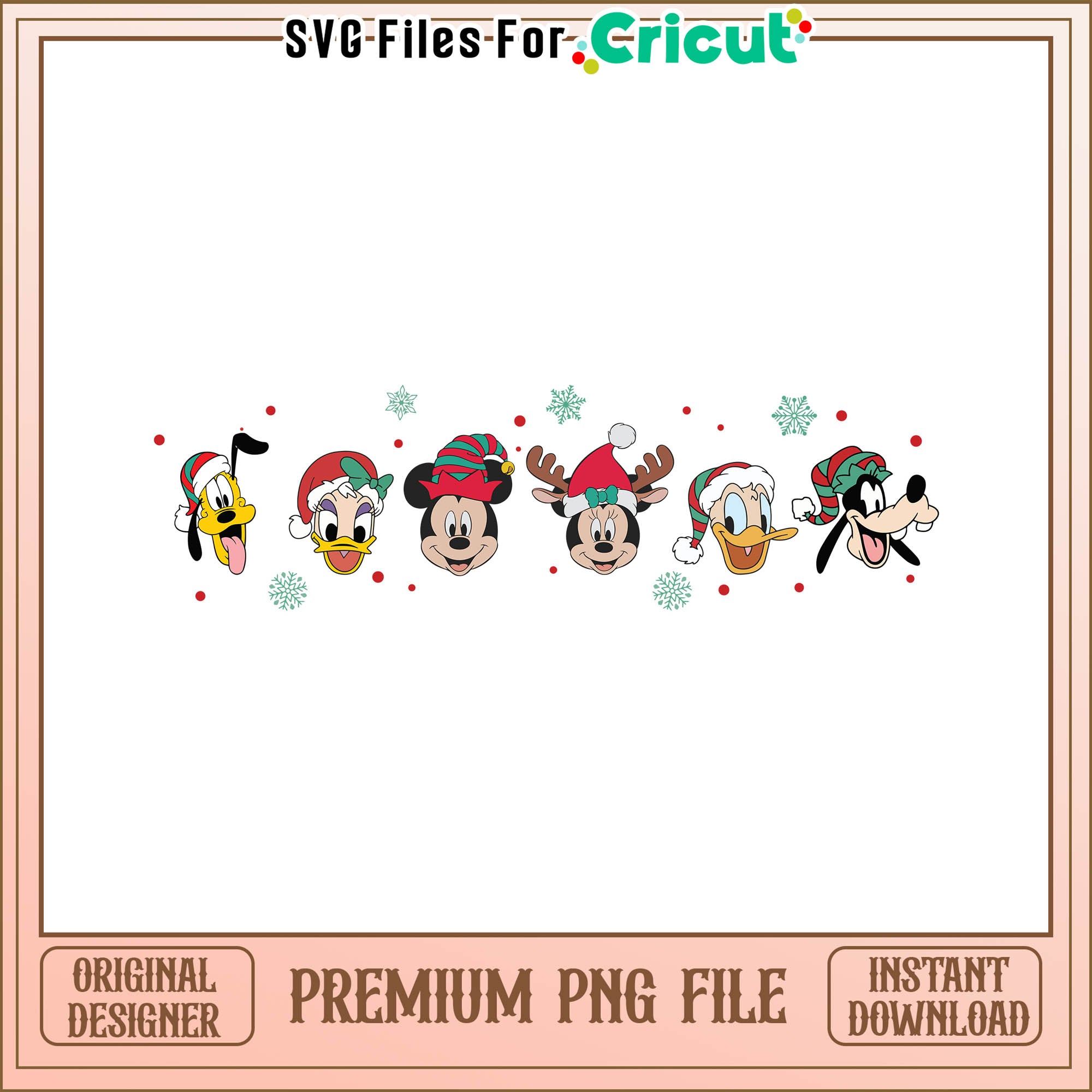 Funhouse disney face merry christmas png, minnie mouse and daisy duck png