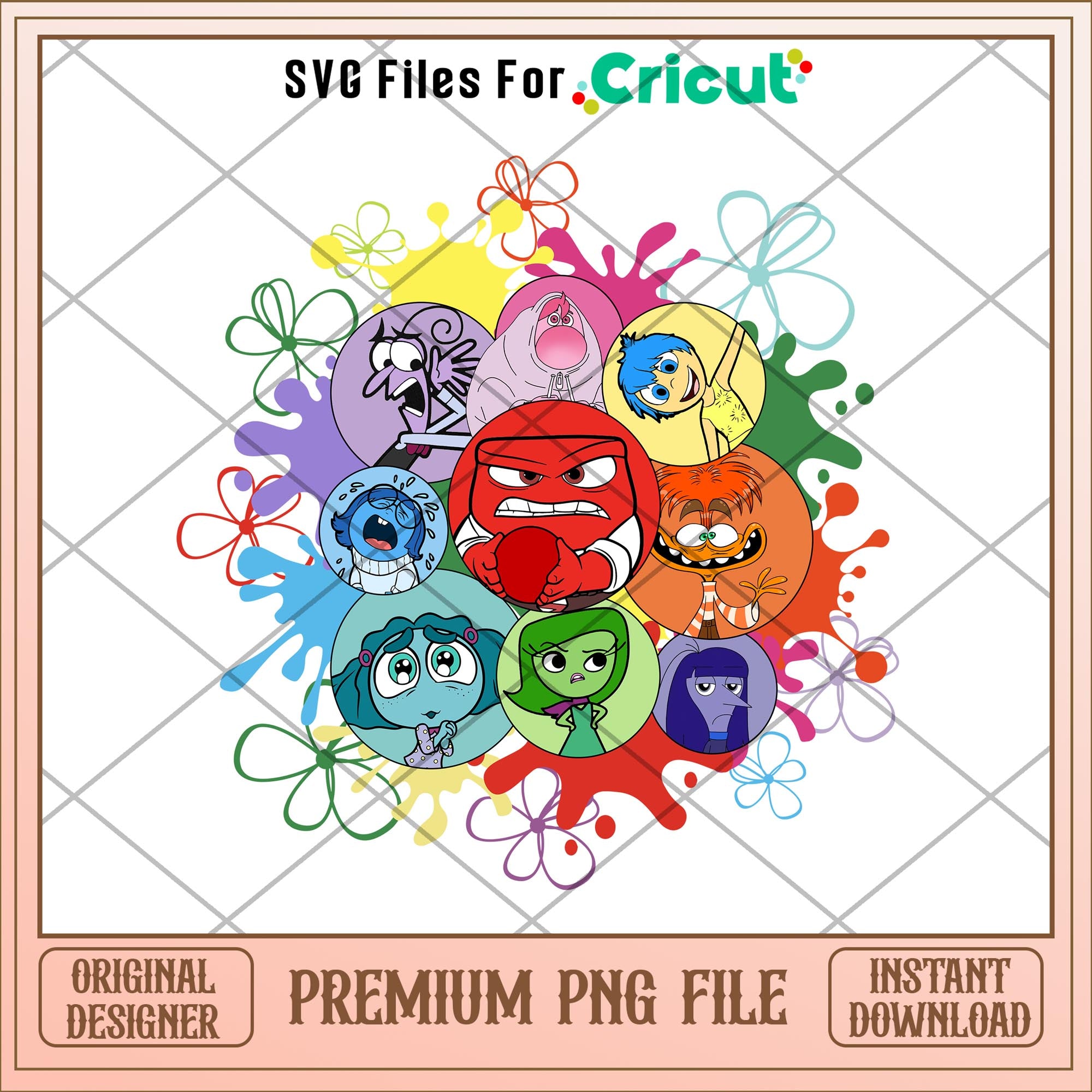 Inside out 2 circles emotions png