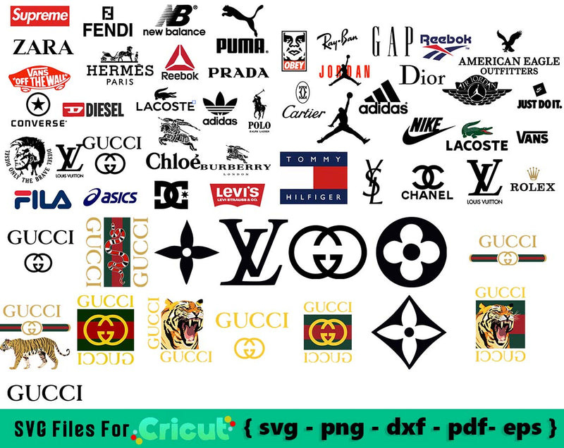 LOGO Fashion brand BUNLDE: Louis Vuitton svg, Chanel svg, Burberry