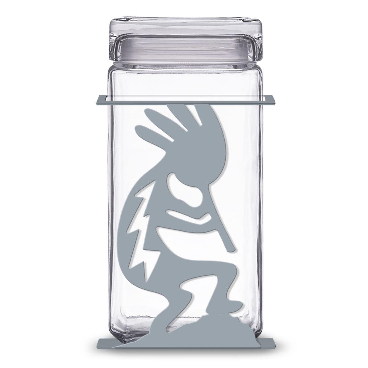 Kokopelli 2 Quart Metal and Glass Kitchen Storage Jar - Choose Color - Specialty Decor by Sunland Home
