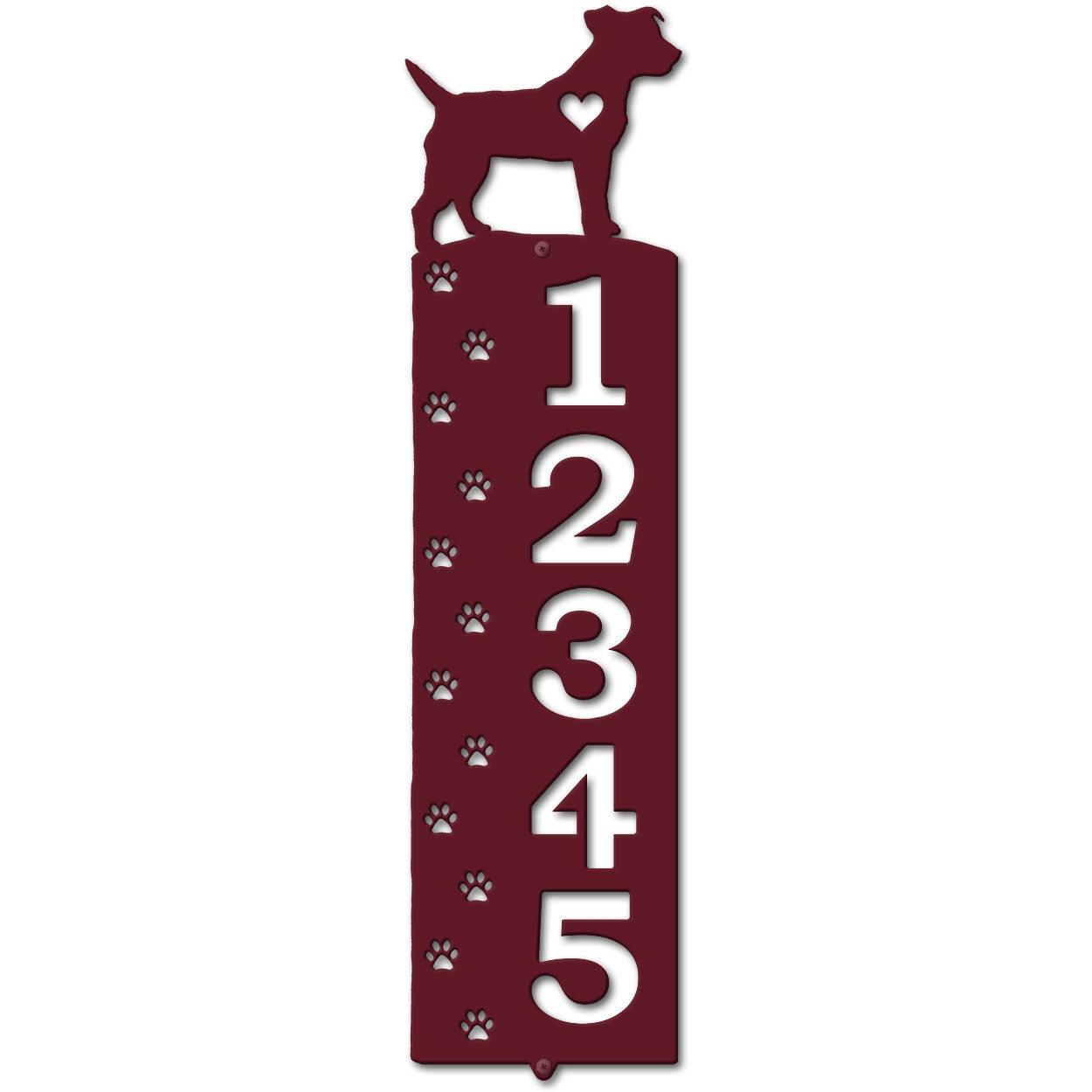 636255M - Jack Russell Paw Prints Pets Decor Five Digit Metal Address Sign