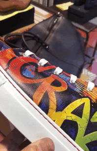 Print graphics on the shoes