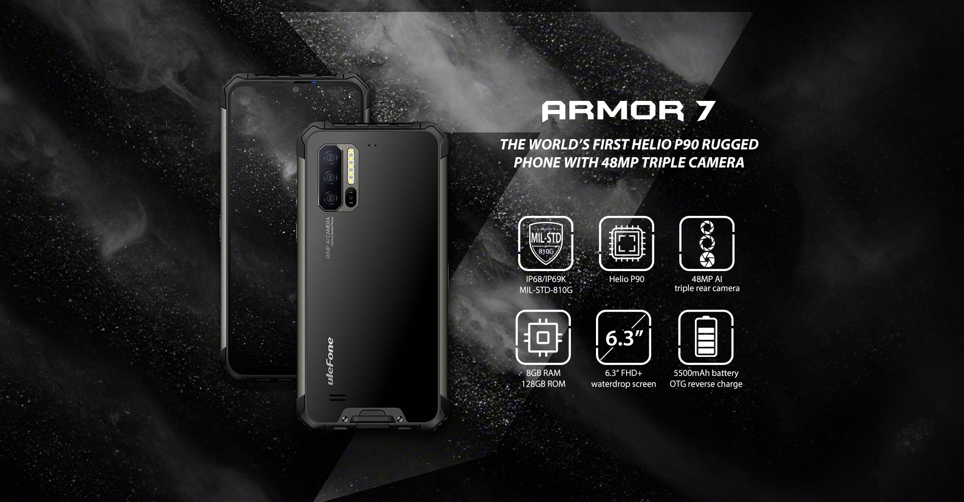 Ulefone Armor 7 IP68/IP69K 4G Smartphone With 48MP Triple Camera