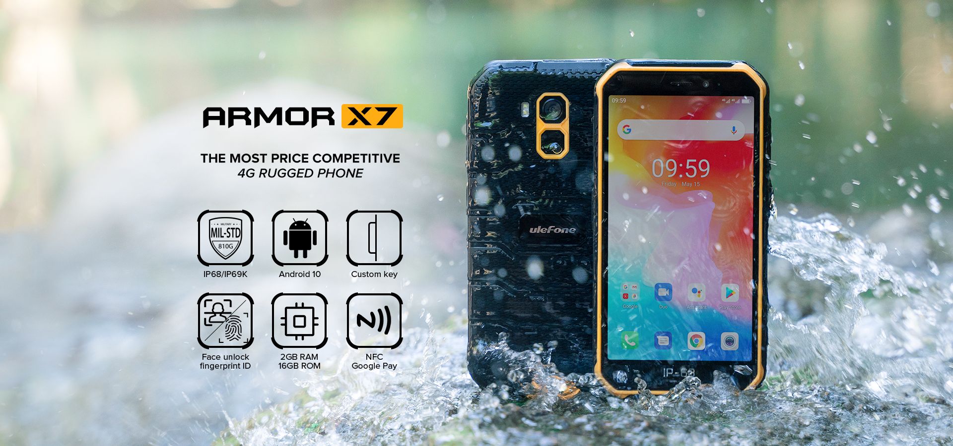 Ulefone Armor X7 IP68/IP69K Smartphone Support Face Unlock