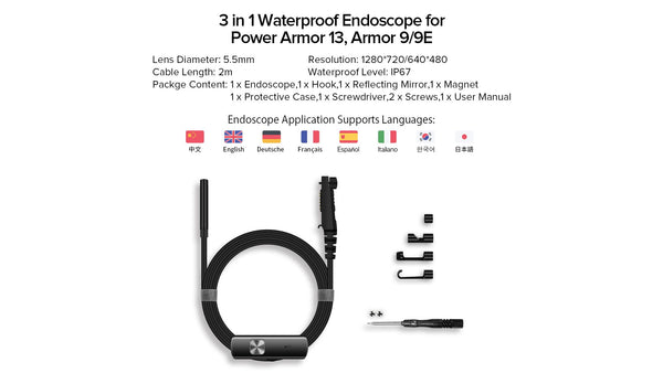 Ulefone Endoscope E1, IP67 waterproof, Semi-rigid Cable