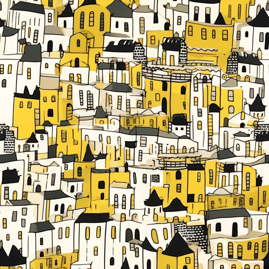 ein Muster in Gelbtönen vom Instagram-Künstler Midjourney