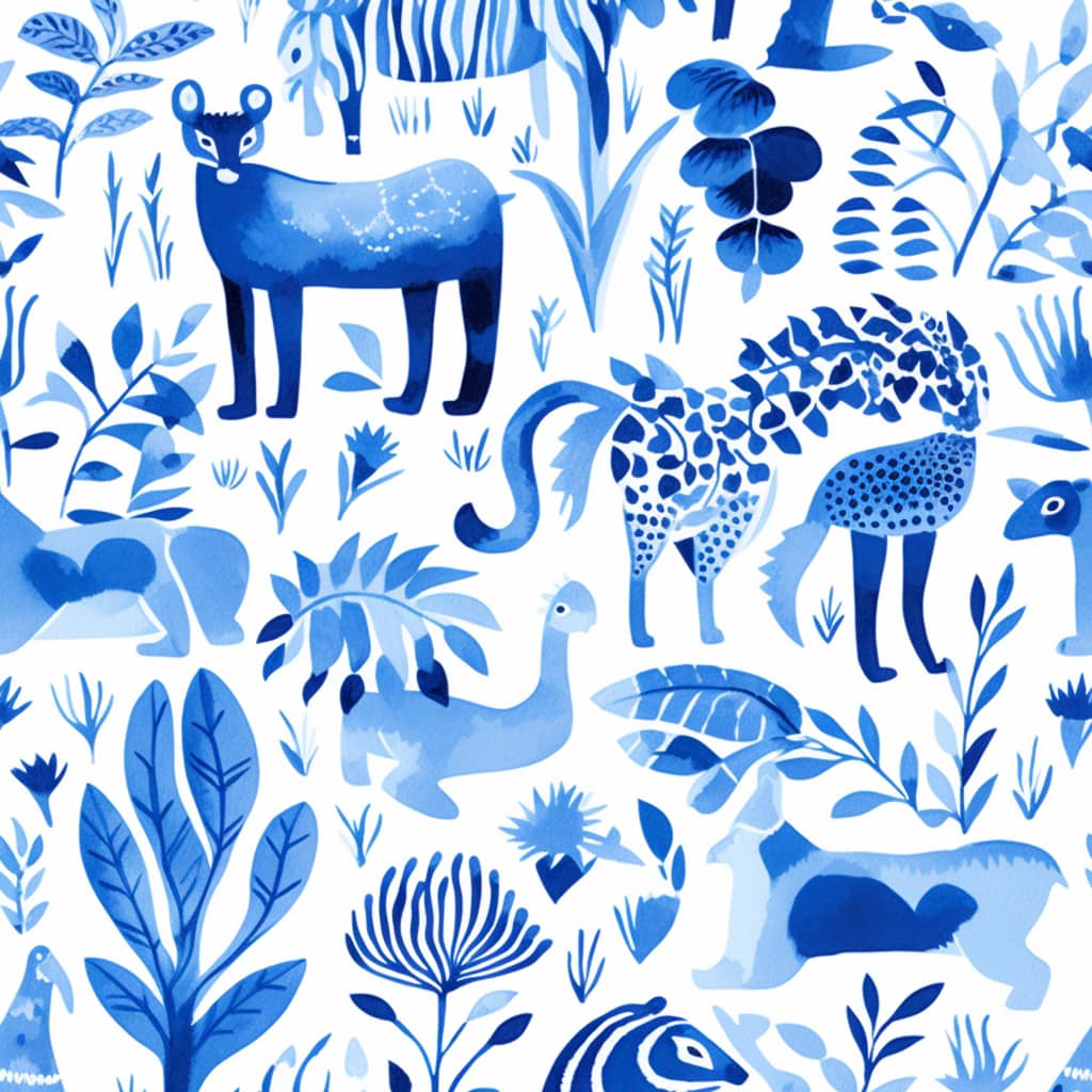 ein Muster in Blautönen vom Instagram-Künstler Midjourney