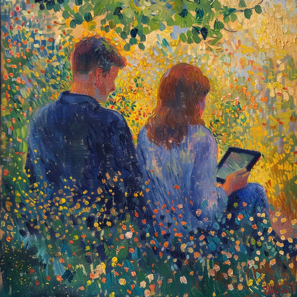 a Seurat-style painting by Instagram Midjourney artist
