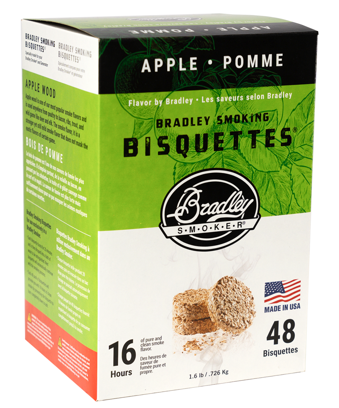 Apple Wood Bisquettes - Bradley Smoker CAN product image