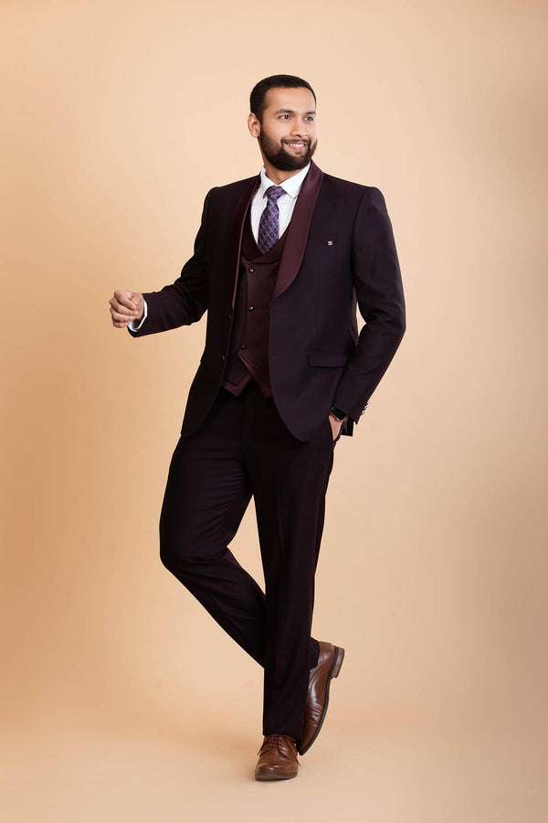 Wine 3 Piece Suit – SUGNAMAL