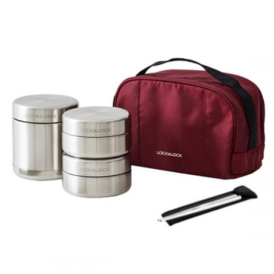 TUMS Insulated Lunch Box Set 4P Double Vacuum Structure Stainless