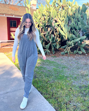 Let's Chill Onesie Jumpsuit- Charcoal Grey