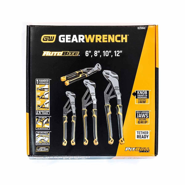 GearWrench 82203 4 Piece Pitbull Dipped Handle Mixed Plier Set