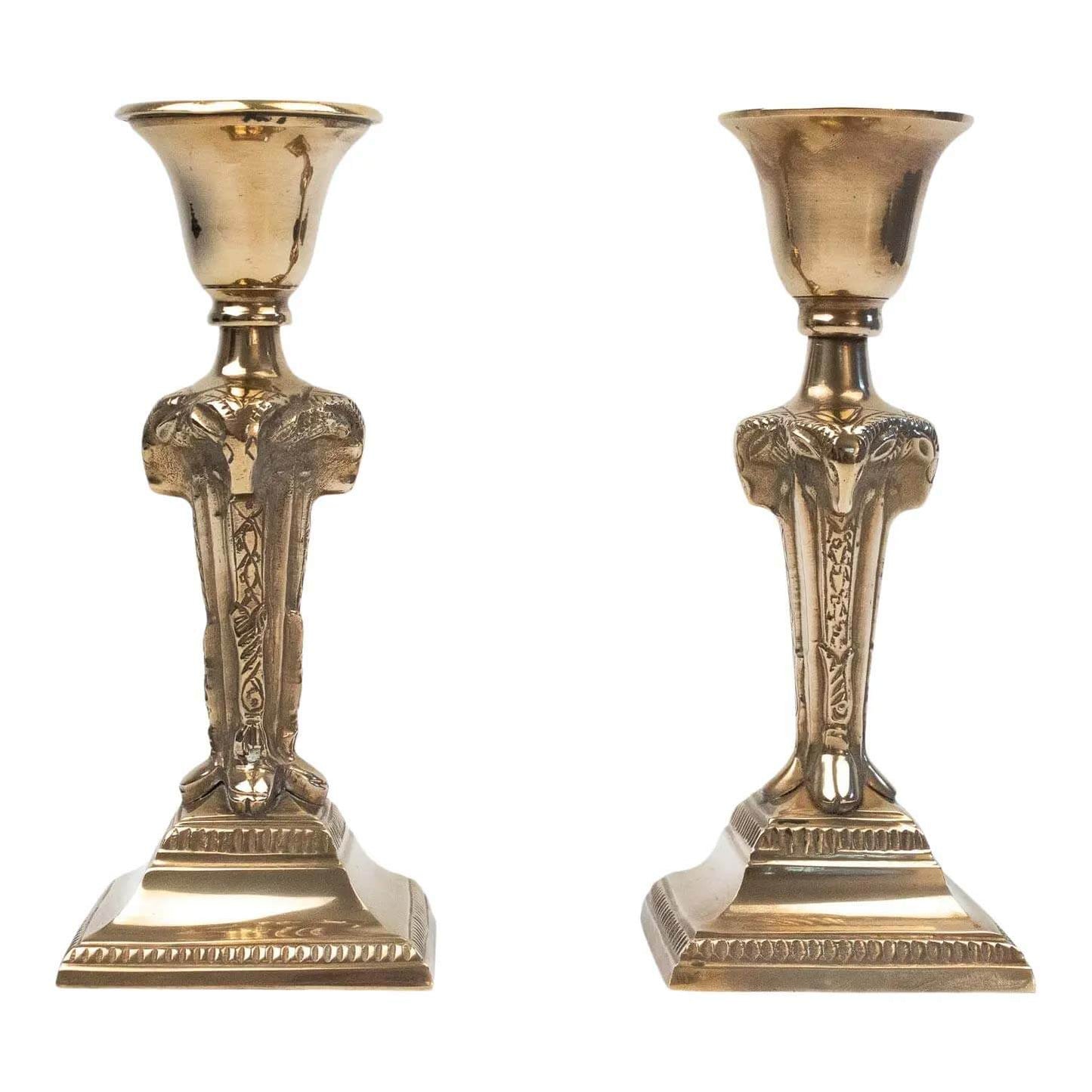 Vintage Brass Crescent Moon Candlestick Holders – The Vintage Advisor