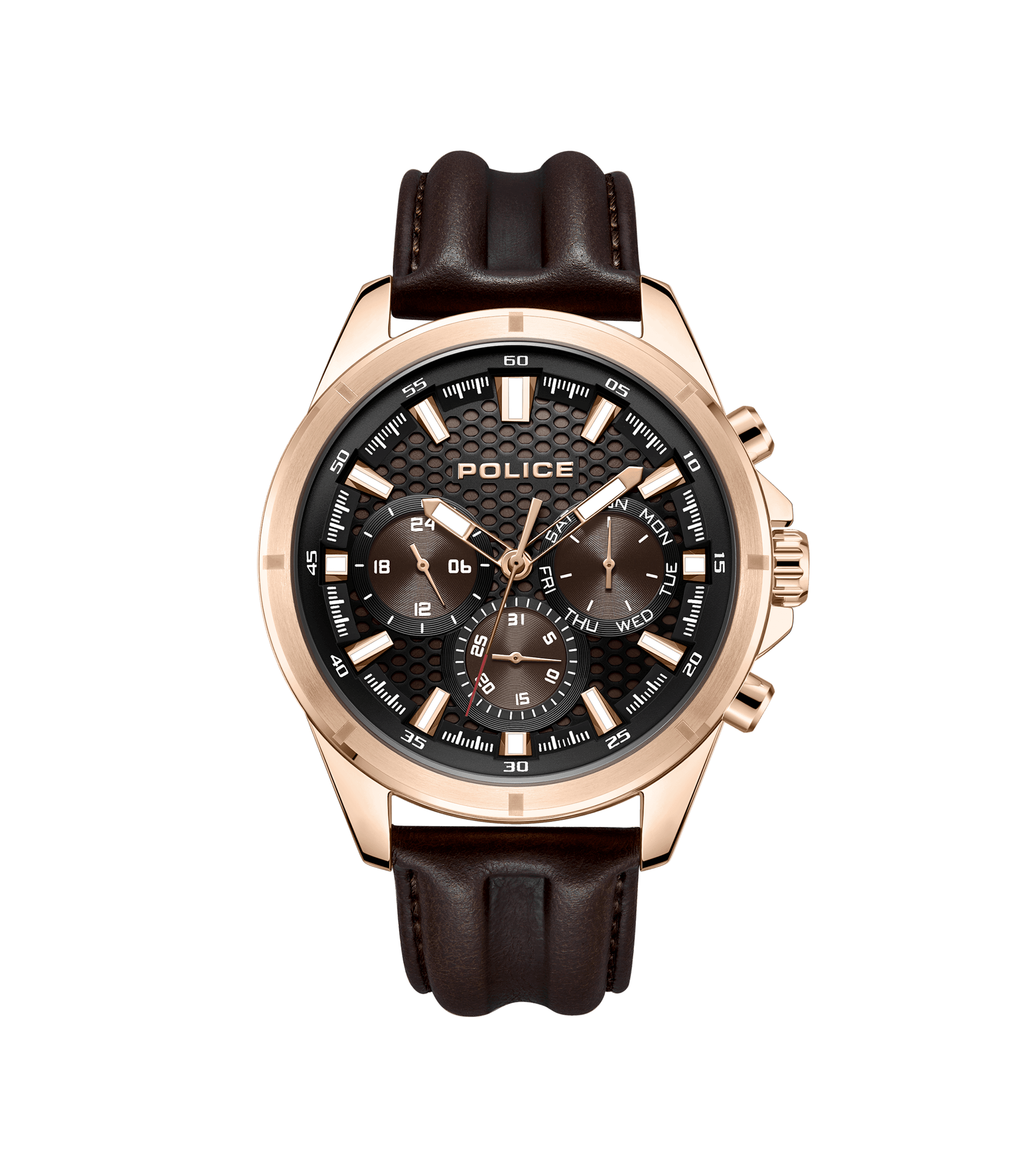 Police watches - Malawi Watch Police For Men Brown, Gold | Quarzuhren