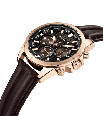 Police watches - Malawi Watch Police For Men Brown, Gold | Quarzuhren