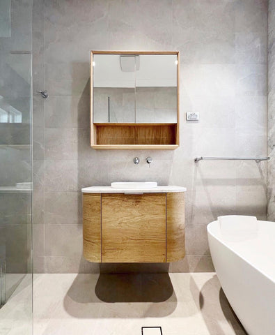 750mm Bathroom Shaving Cabinet - Mirror on Cabinet
