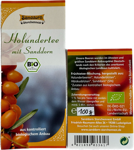 Bio Holundertee mit Sanddorn kbA