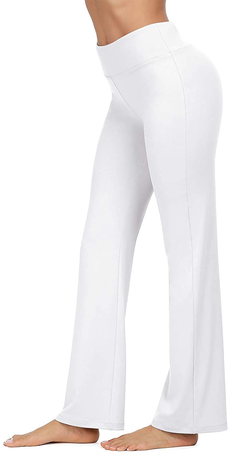 JuneFish Women's Boot-Cut Yoga Pants Tummy Control Workout Non See-Thr