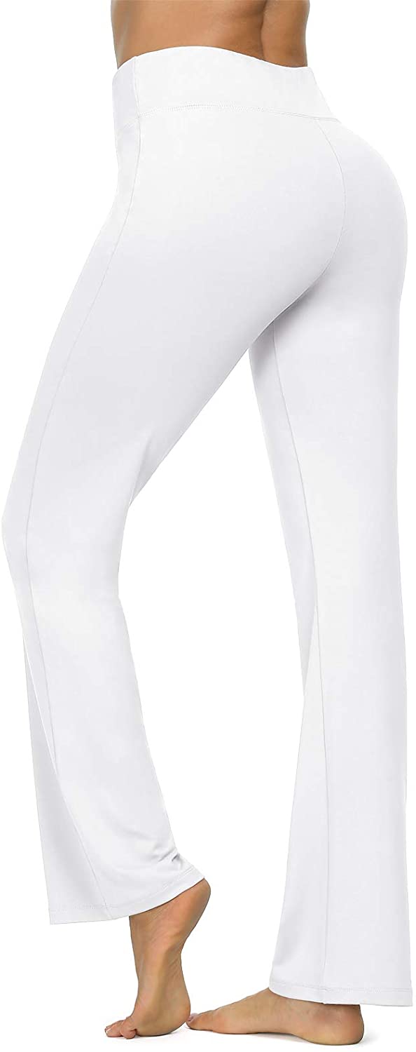 JuneFish Women's Boot-Cut Yoga Pants Tummy Control Workout Non See-Thr