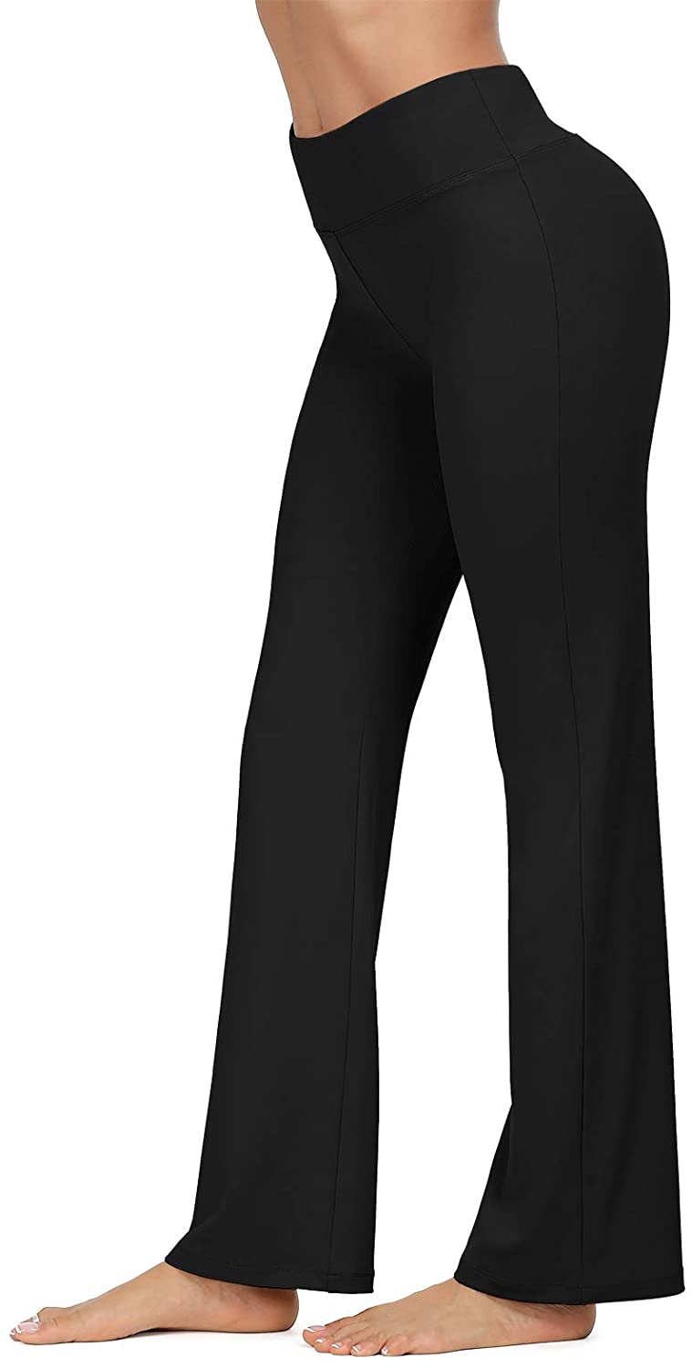 JuneFish Women's Boot-Cut Yoga Pants Tummy Control Workout Non See-Thr