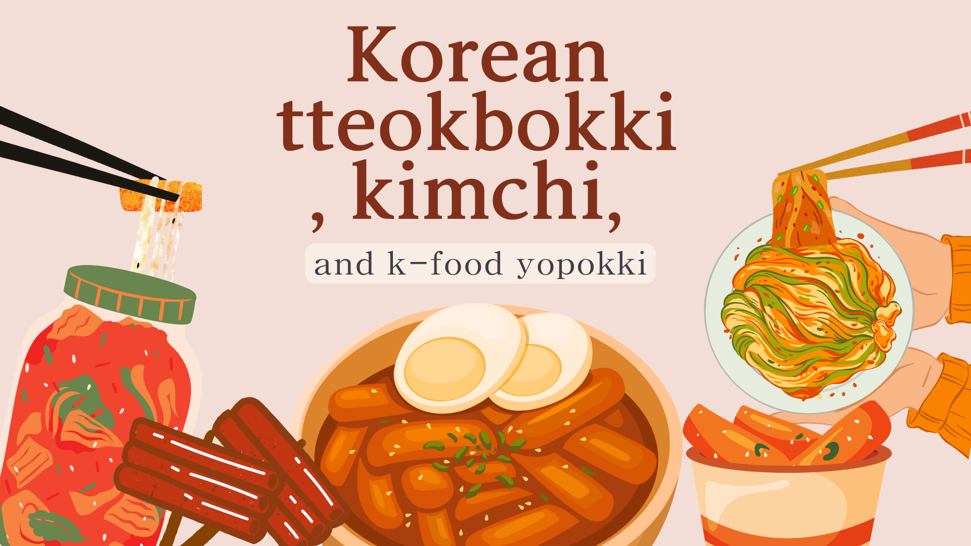 Korean Tteokbokki and Kimchi Painting