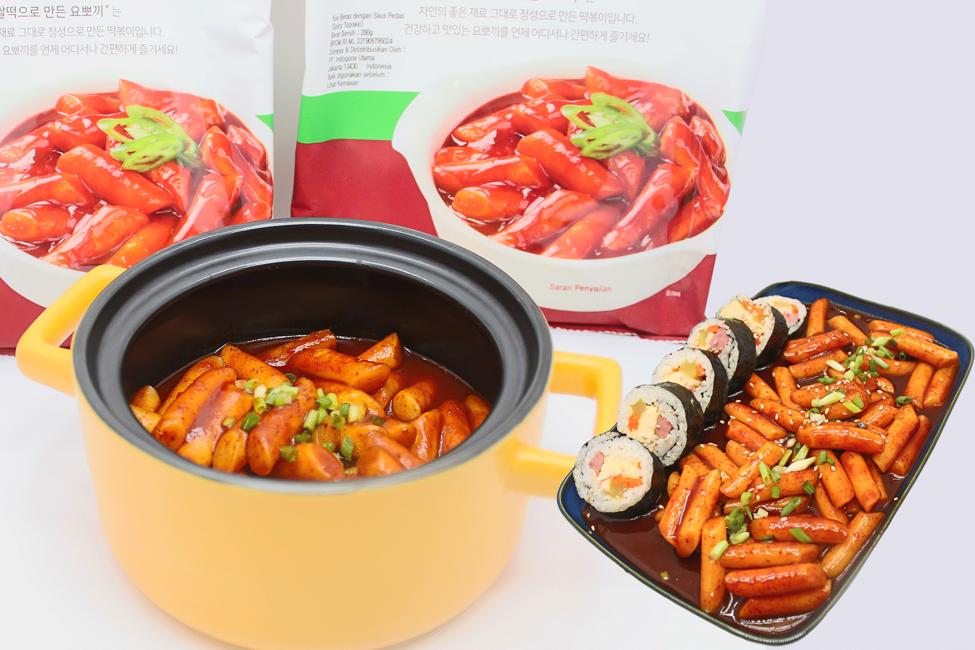 yopokki best combination tteokbokki and kimbap Halal hot spicy tteokbokki Korean street snack