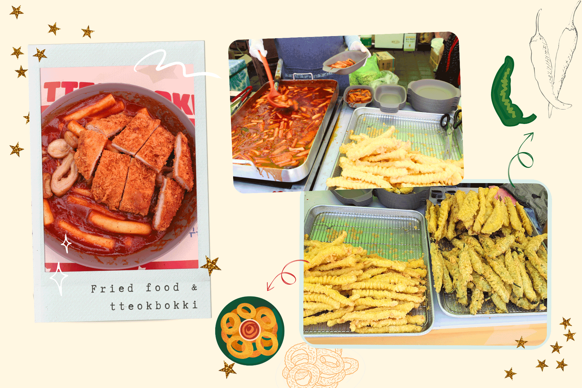 Tteokbokki and fried foods