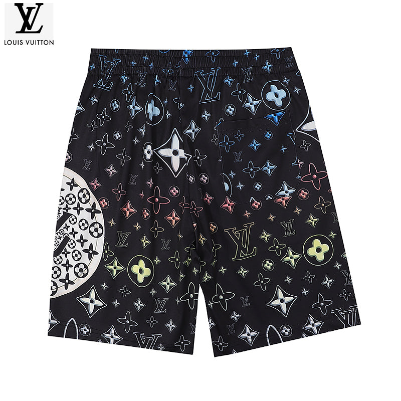 LV Louis Vuitton Summer Fashion New Men Shorts Casual Shorts Beachwear Print Quick Dry Shorts Drawst